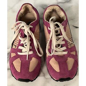 Diesel Women's Biel Retro Lace Up Sneakers Pink White Black USA 5 EUR 35